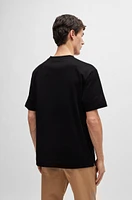 Oversize-fit mercerized-cotton T-shirt with double monogram