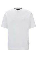 Oversize-fit mercerized-cotton T-shirt with double monogram