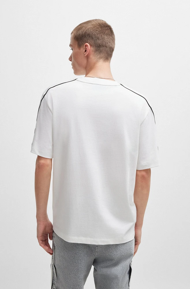 Camiseta de punto algodón con ribetes cinta
