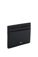 Faux-leather card holder with signature stripe