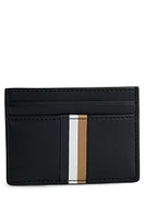 Faux-leather card holder with signature stripe