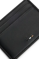 Faux-leather card holder with signature stripe