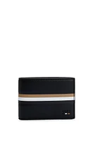 Faux-leather wallet with signature-stripe details