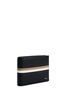 Faux-leather wallet with signature-stripe details