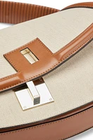 Shoulder bag with leather trims