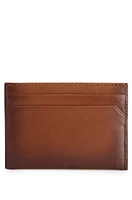 Leather card holder with logo lettering