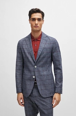 Slim-fit micro-patterned jacket checked serge