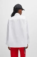 Blusa oversize fit de lona algodón con logo temporada