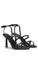 Nappa-leather strappy sandals with logo trim