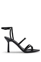 Nappa-leather strappy sandals with logo trim