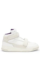 NAOMI x BOSS leather high-top trainers with riptape straps