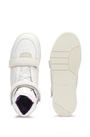 NAOMI x BOSS leather high-top trainers with riptape straps