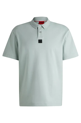 Interlock-cotton polo shirt with stacked logo