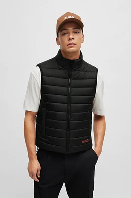 Water-repellent slim-fit gilet with logo detail