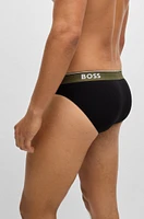 Three-pack of stretch-cotton briefs with logo waistbands