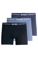 Three-pack of stretch-cotton boxer briefs with logos