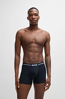 Three-pack of stretch-cotton boxer briefs with logos