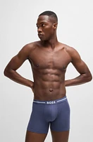 Three-pack of stretch-cotton boxer briefs with logos