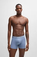 Three-pack of stretch-cotton boxer briefs with logos