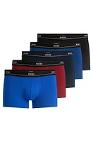 Five-pack of stretch-cotton trunks with logo waistbands