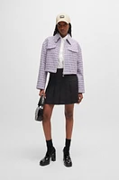 Relaxed-fit cropped jacket a bouclé cotton blend