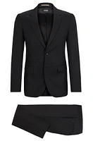 Slim-fit suit micro-patterned wool