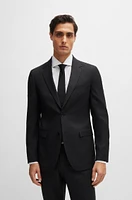 Slim-fit suit micro-patterned wool