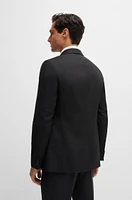 Slim-fit suit micro-patterned wool