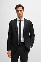 Slim-fit suit micro-patterned wool