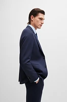 Slim-fit suit micro-patterned wool