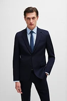 Slim-fit suit micro-patterned wool