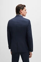 Slim-fit suit micro-patterned wool