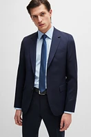 Slim-fit suit micro-patterned wool