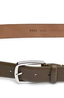 Leather belt with contrast stitch detailing