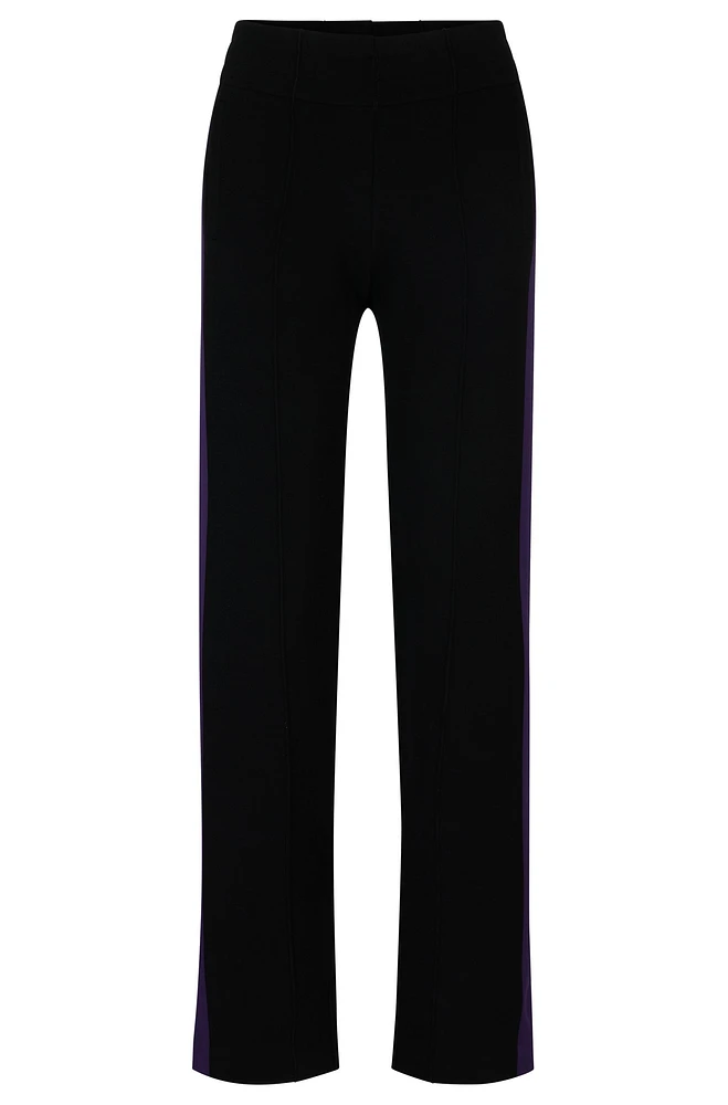 Pantalones de punto NAOMI x BOSS con raya lateral en contraste