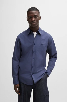 Regular-fit shirt cotton poplin with Kent collar