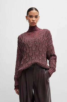 V-neck sweater with structured knit