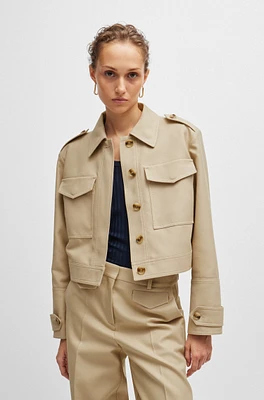 Regular-fit jacket a cotton blend