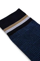 Regular-length checked socks in mercerized stretch cotton