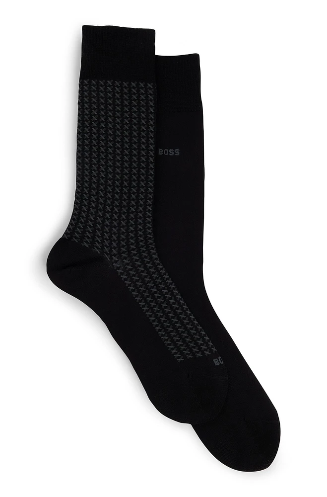 Two-pack of regular-length socks with mercerized finish