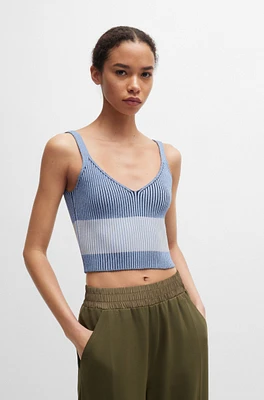 BOSS - V-neck vest top a ribbed knit Patterned