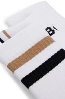 Three-pack of short socks with stripes