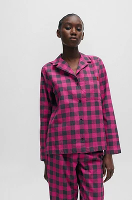 Relaxed-fit pajama top checked cotton flannel