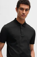 Porsche x BOSS striped cotton-jacquard polo shirt with tipped collar