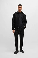 Porsche x BOSS zip-up sweatshirt with vertical stripes