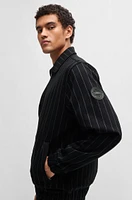 Porsche x BOSS zip-up sweatshirt with vertical stripes