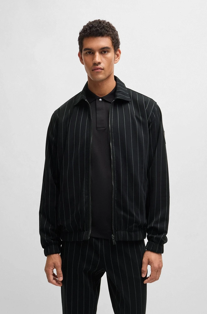 Porsche x BOSS zip-up sweatshirt with vertical stripes