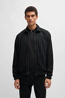 Porsche x BOSS zip-up sweatshirt with vertical stripes