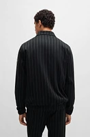 Porsche x BOSS zip-up sweatshirt with vertical stripes