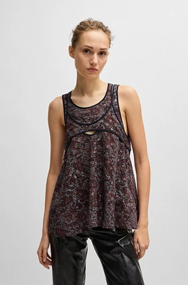 Regular-fit sleeveless blouse with overlapping detail